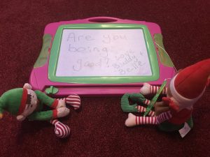 Elf on the shelf ideas: the elves could write a note to the children